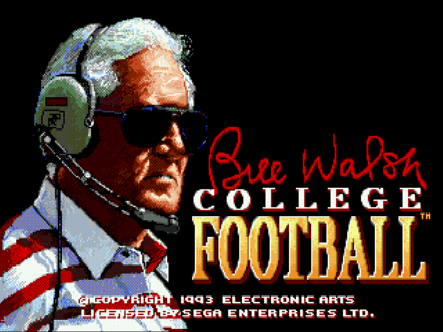 Bill Walsh College Football Title Screen